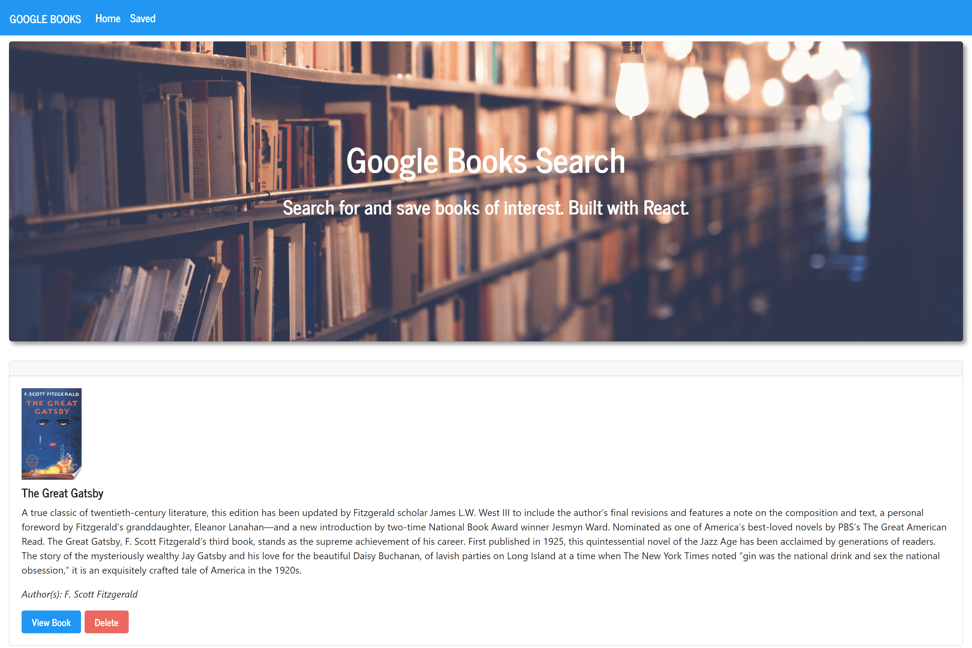 Project One: Google Books Search